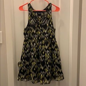 French Connection Geometric Dress w/Cutouts, Black